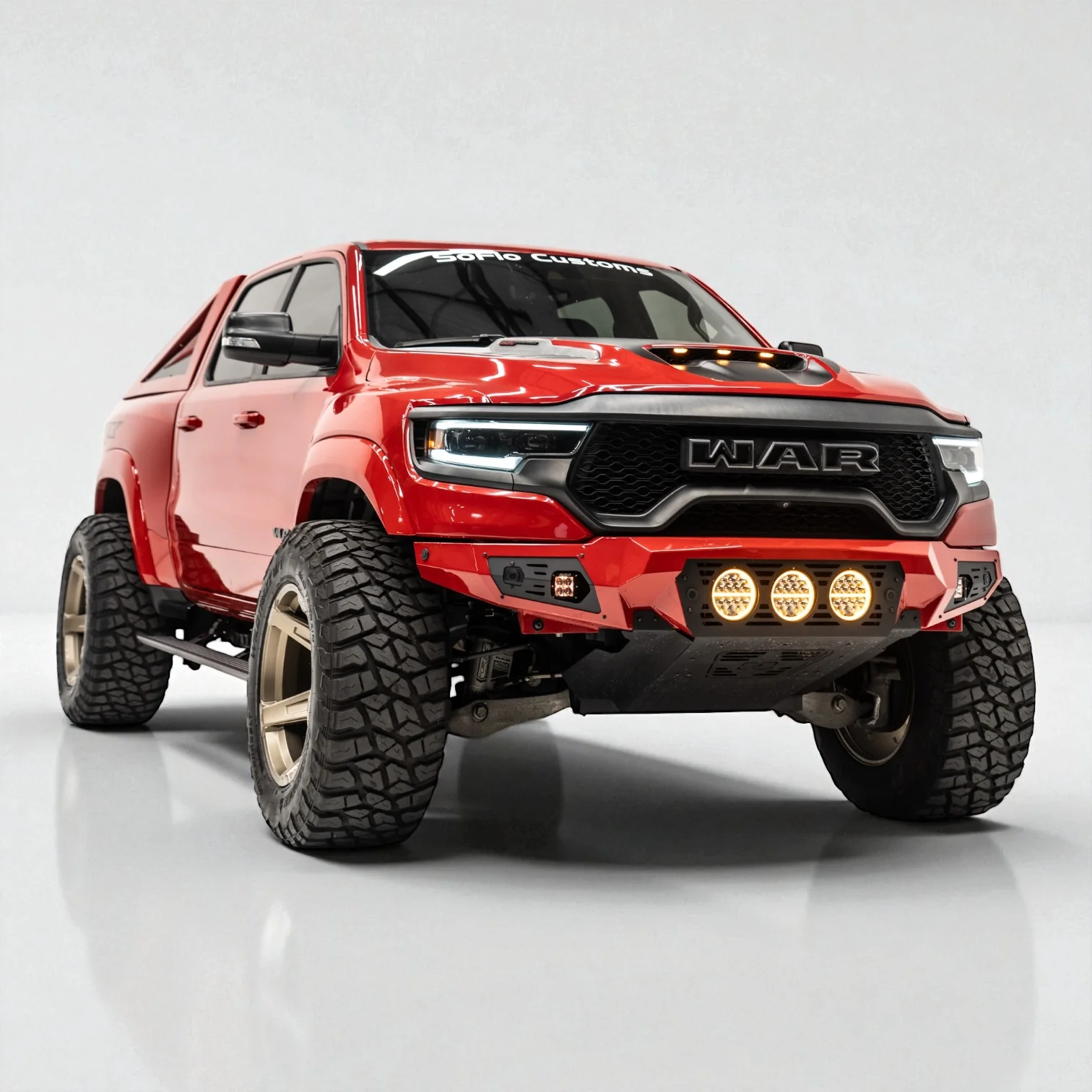RAM TRX Baja Front Bumper w/ 3 Center Lights & Skid Plate 2021-2024 - Image 5