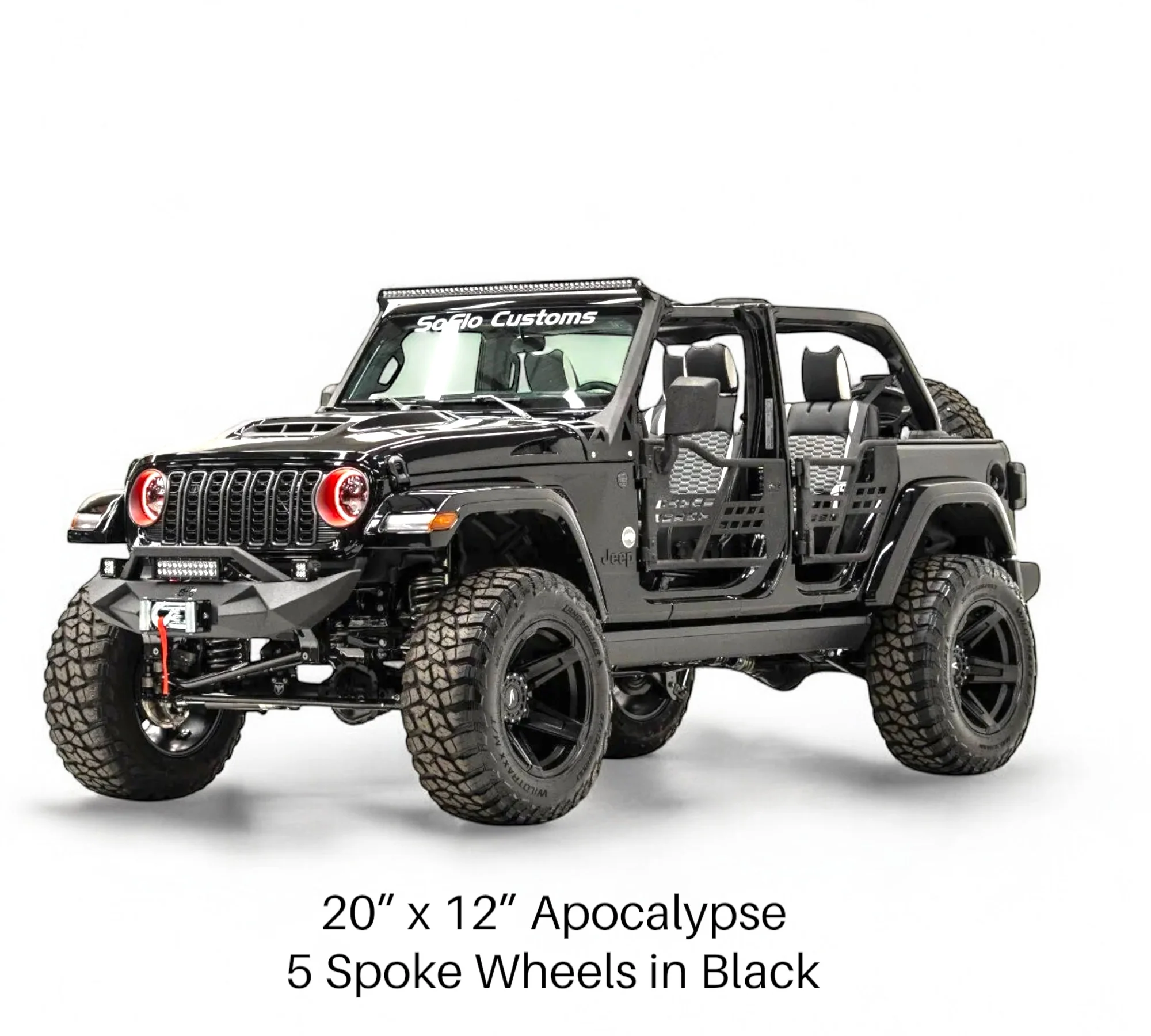 Apocalypse 5 Spoke Wheel for Jeep Gladiator / Wrangler 5 Lug (Black) - Image 13