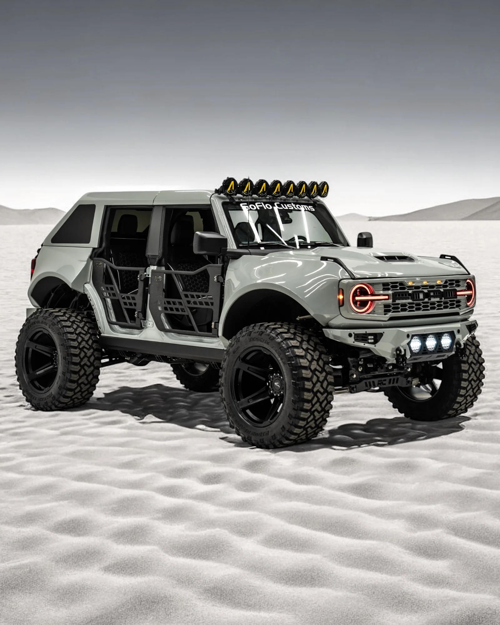 Bronco 2021-2025 8 LED Circle Light Bar with A Covers - Image 4