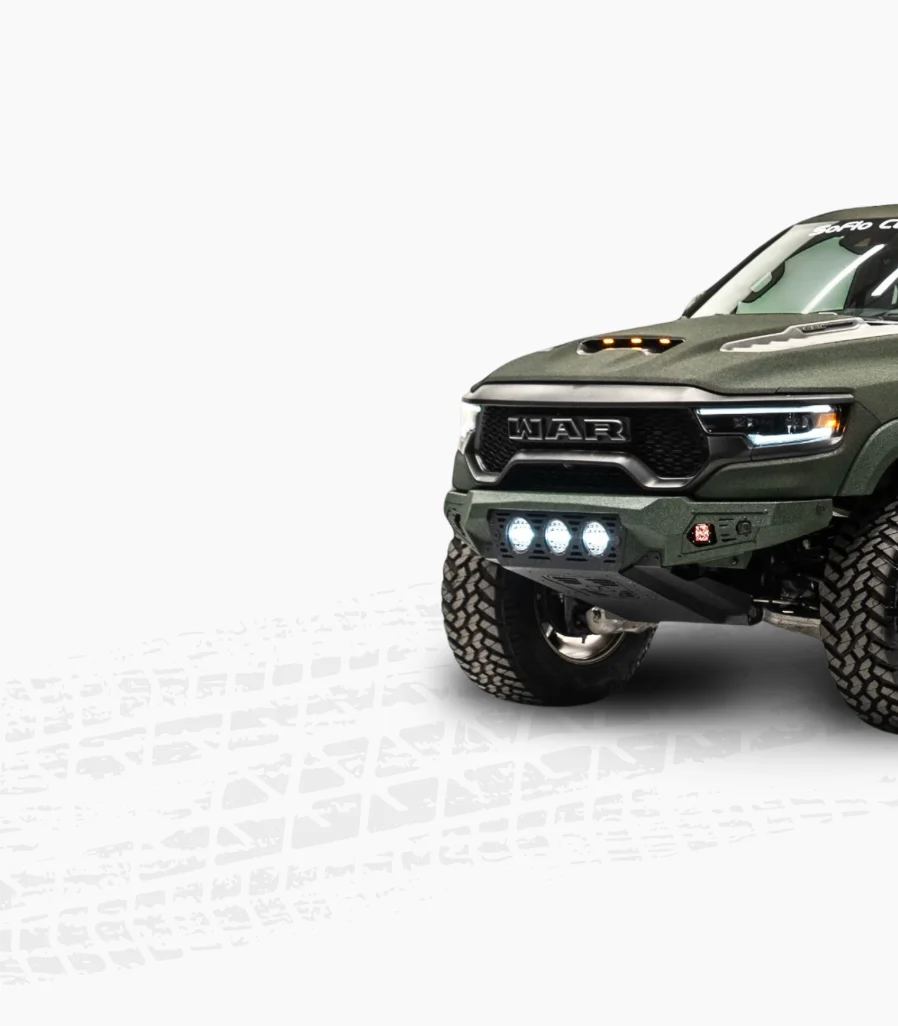 RAM TRX Baja Front Bumper w/ 3 Center Lights & Skid Plate 2021-2024 - Image 6