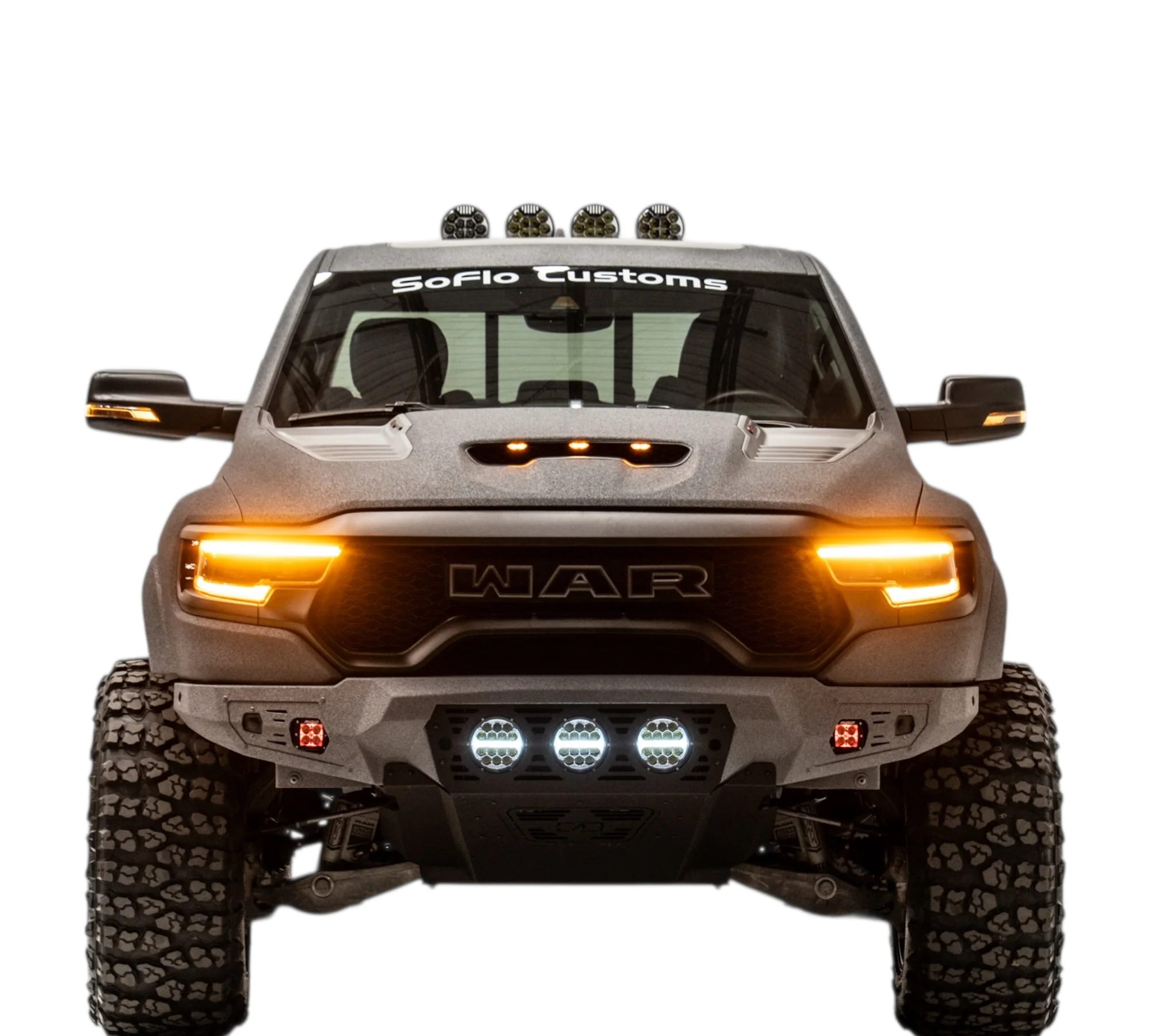 RAM TRX Baja Front Bumper w/ 3 Center Lights & Skid Plate 2021-2024 - Image 8