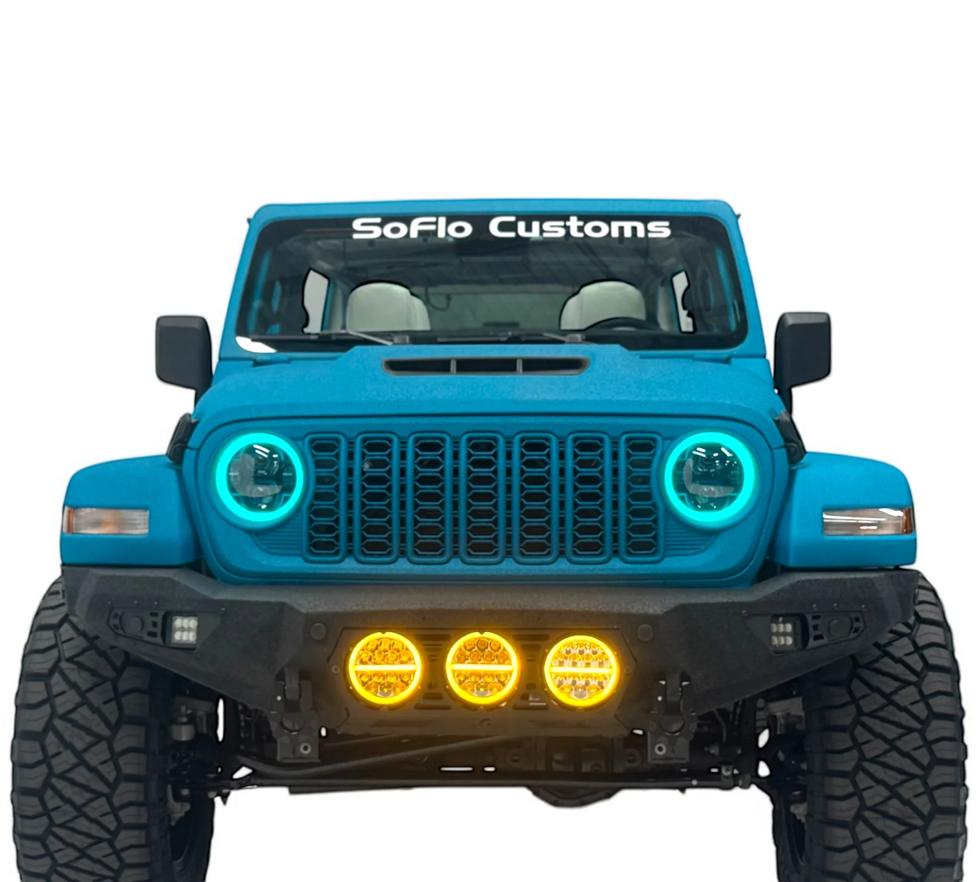 Jeep Wrangler Baja Steel Front Bumper with 3 LED Lights 2018-2025 - Image 4